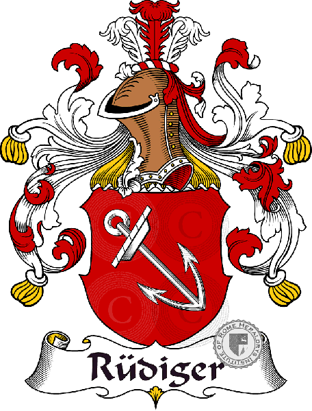 Coat of arms of family Rüdiger   ref: 31646