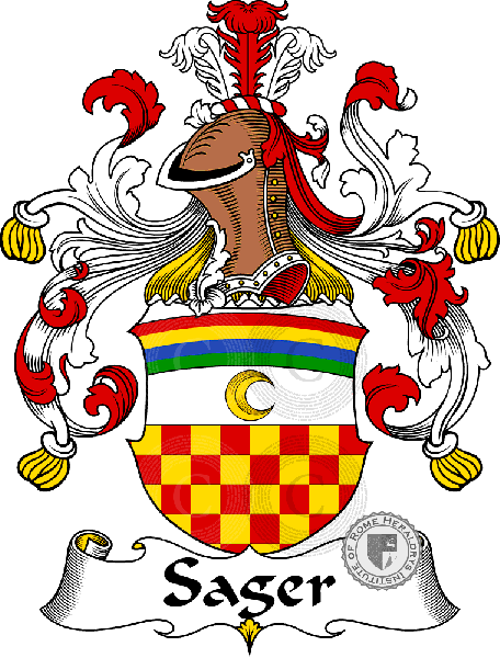 Coat of arms of family Sager   ref: 31650