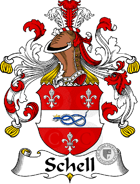 Coat of arms of family Schell   ref: 31717