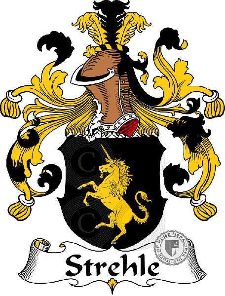 Coat of arms of family Strehle   ref: 31916