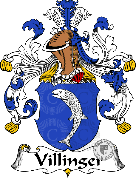 Coat of arms of family Villinger   ref: 31986