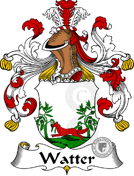Coat of arms of family Watter   ref: 32024