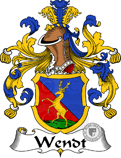 Coat of arms of family Wendt   ref: 32057