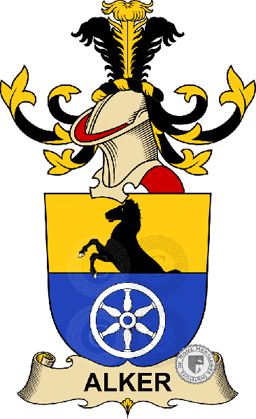 Coat of arms of family Alker   ref: 32120