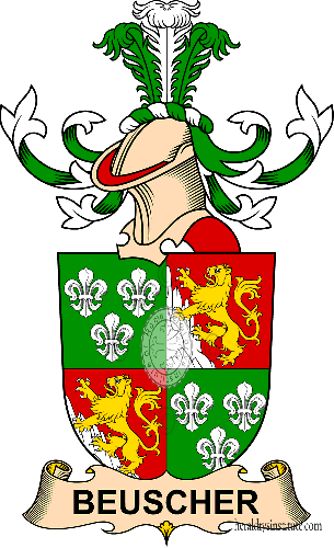 Coat of arms of family Beuscher   ref: 32190