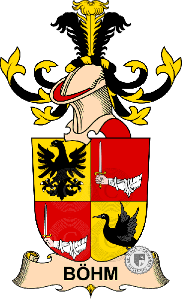 Coat of arms of family Böhm de Freydenfeld   ref: 32236