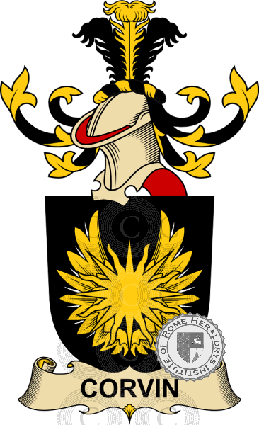 Coat of arms of family Corvin