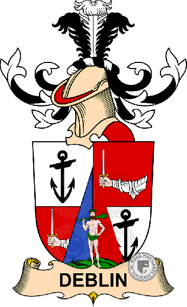 Coat of arms of family Deblin   ref: 32262