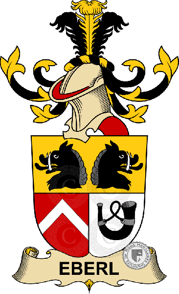 Coat of arms of family Eberl   ref: 32293