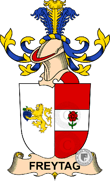 Wappen der Familie Freytag (de Freydenmuth)   ref: 32346