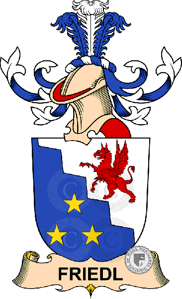 Escudo de la familia Friedl (de Liebentreu)   ref: 32348