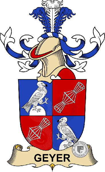 Coat of arms of family Geyer (d'Edelbach)   ref: 32370