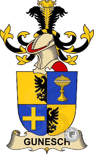 Coat of arms of family Gunesch   ref: 32391