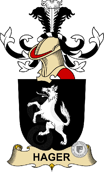 Coat of arms of family Hager   ref: 32405