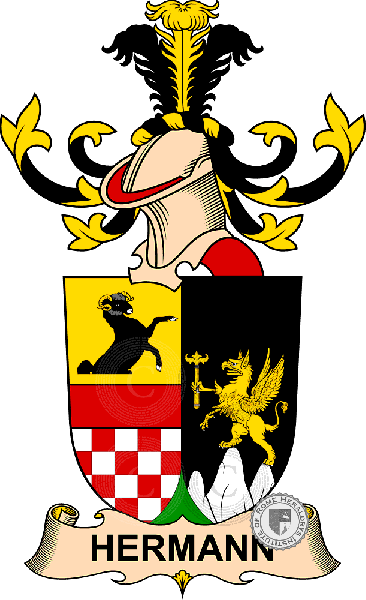 Coat of arms of family Hermann   ref: 32436