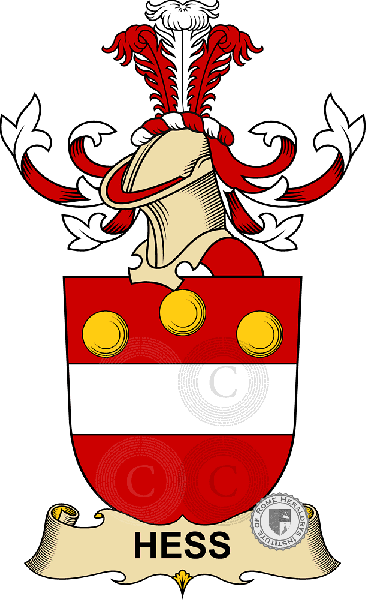 Wappen der Familie Hess   ref: 32438