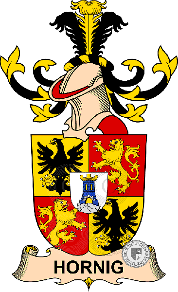 Coat of arms of family Hornig   ref: 32457