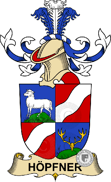 Coat of arms of family Höpfner (de Brendt)   ref: 32468