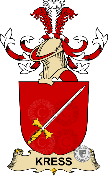 Escudo de la familia Kress (de Kressenstein)   ref: 32513