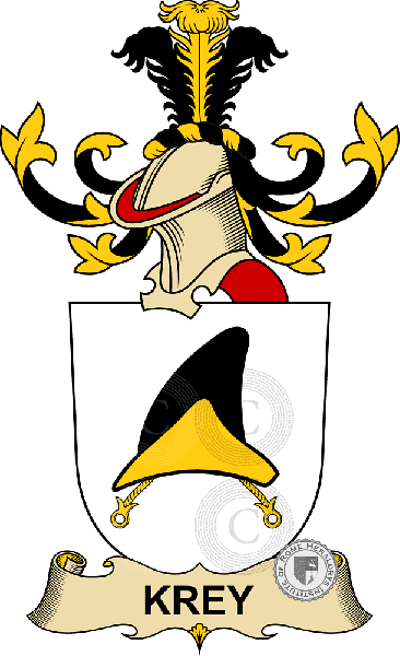 Coat of arms of family Krey   ref: 32514