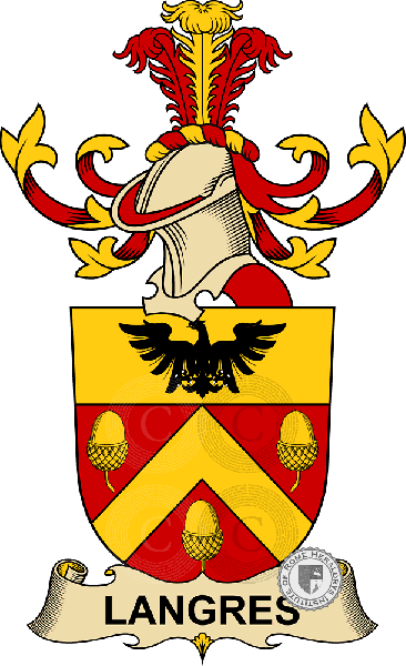 Coat of arms of family Langres   ref: 32534