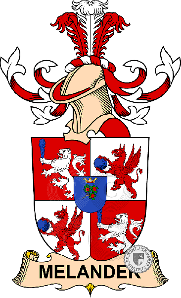 Coat of arms of family Melander   ref: 32599