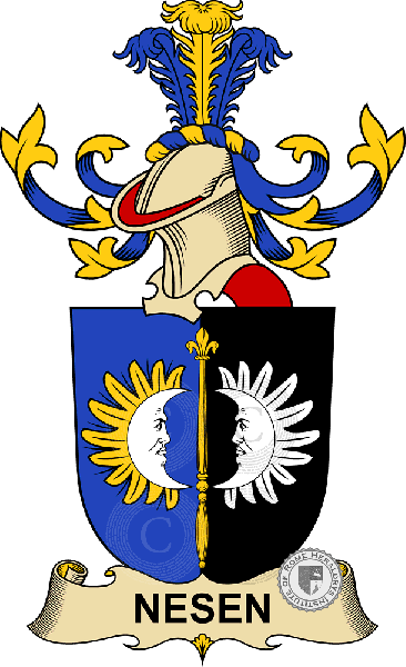 Coat of arms of family Nesen   ref: 32624