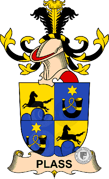 Coat of arms of family Plass   ref: 32671