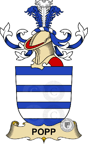 Coat of arms of family Popp   ref: 32676
