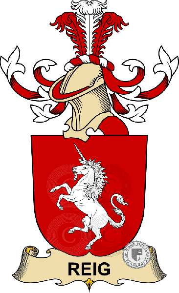 Coat of arms of family Reig   ref: 32715
