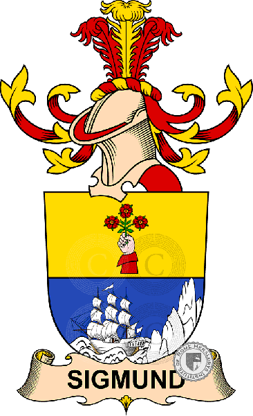Coat of arms of family Sigmund   ref: 32816