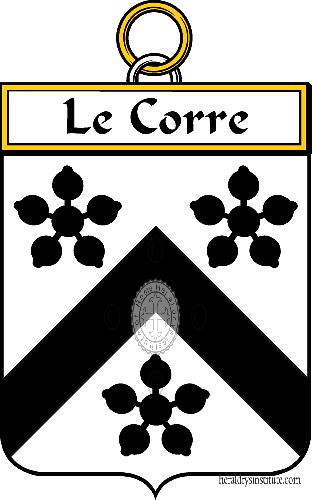 Coat of arms of family Le Corre   ref: 34626