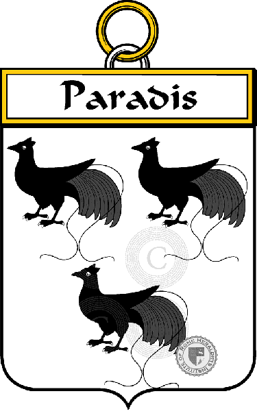 Coat of arms of family Paradis
