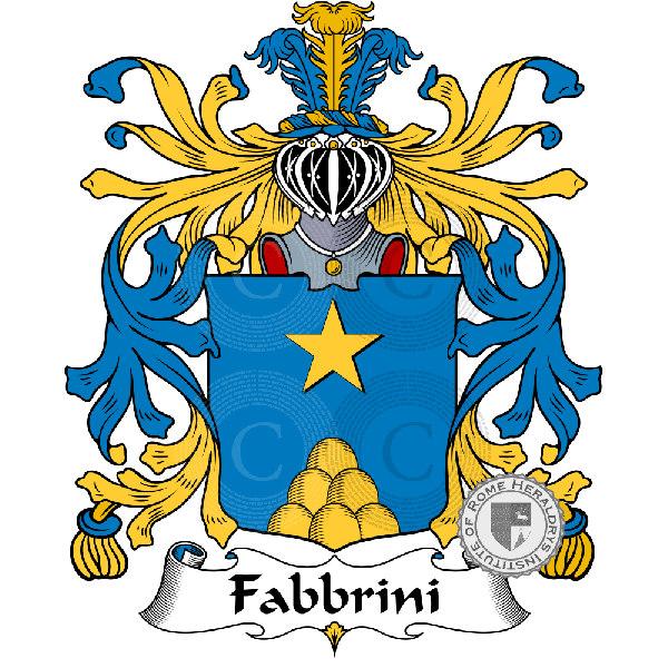 Coat of arms of family Fabbrini   ref: 35315