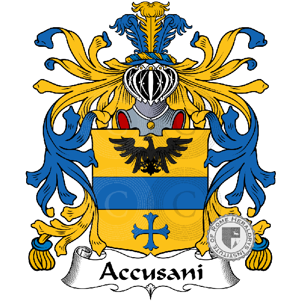 Brasão da família Accusani, Acquosana, Acquesano