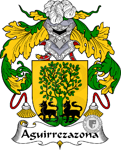 Coat of arms of family Aguirrezazona   ref: 36165