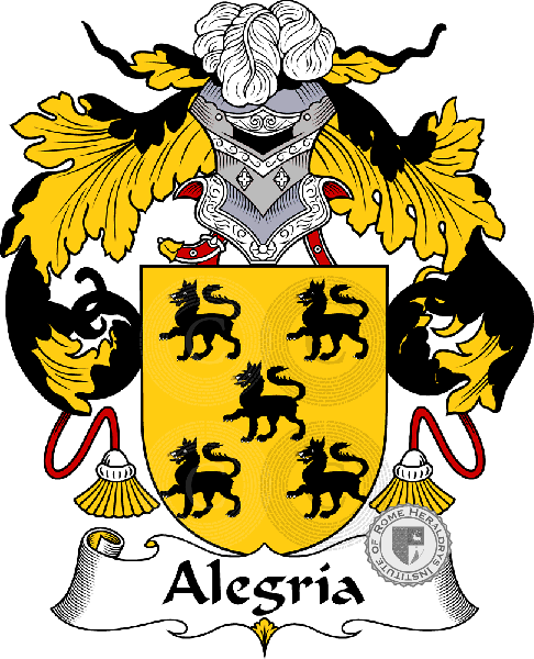 Coat of arms of family Alegria
