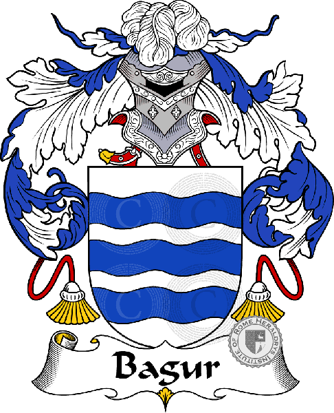 Coat of arms of family Bagur or Begur   ref: 36390