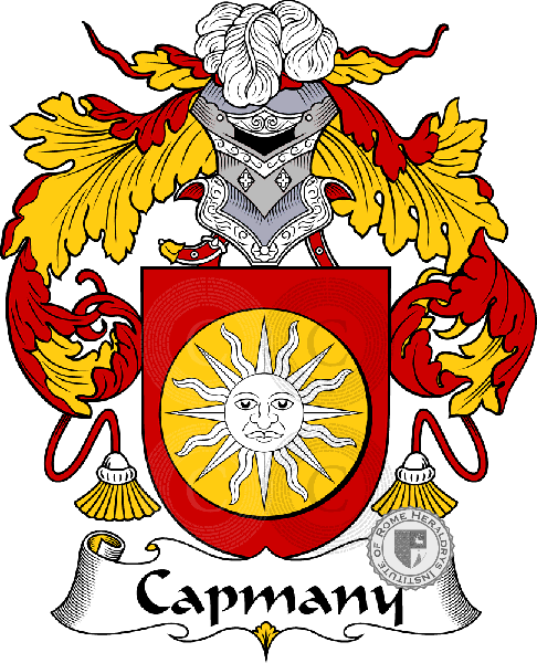 Coat of arms of family Capmany   ref: 36600