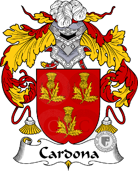 Coat of arms of family Cardona   ref: 36607