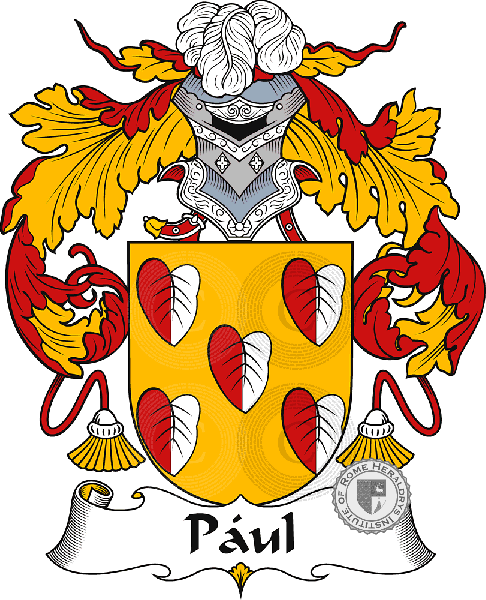 Coat of arms of family Pául   ref: 37382