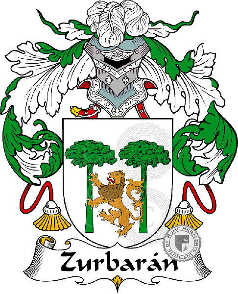 Coat of arms of family Zurbarán