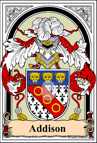 Coat of arms of family Addison   ref: 38043