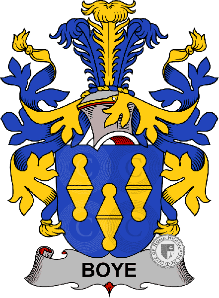 Coat of arms of family Boye   ref: 38689