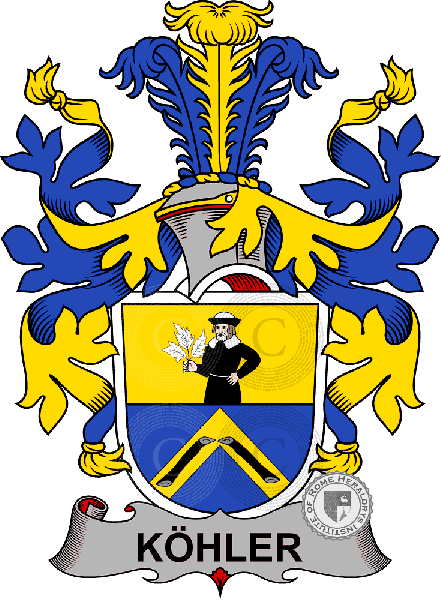 Coat of arms of family Köhler   ref: 38787