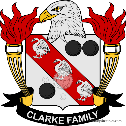 Coat of arms of family Clarke   ref: 39179