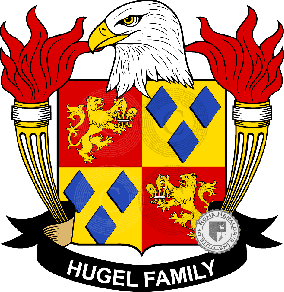 Coat of arms of family Hugel   ref: 39619