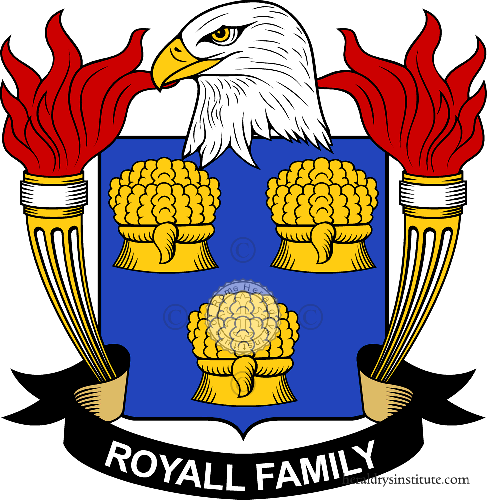 Coat of arms of family Royall   ref: 40095