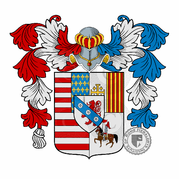 Coat of arms of family Del Secco d'Aragona   ref: 46460