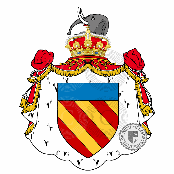 Coat of arms of family Caracciolo Rossi   ref: 47029